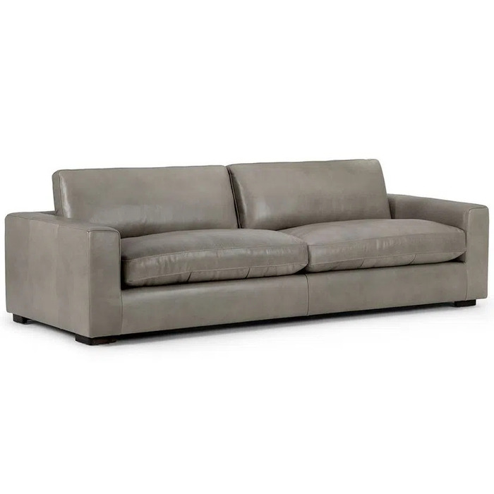 Sofa Rosen Hobart 3,5 Cuerpos Cuero Gris Outlet DeNony SpA
